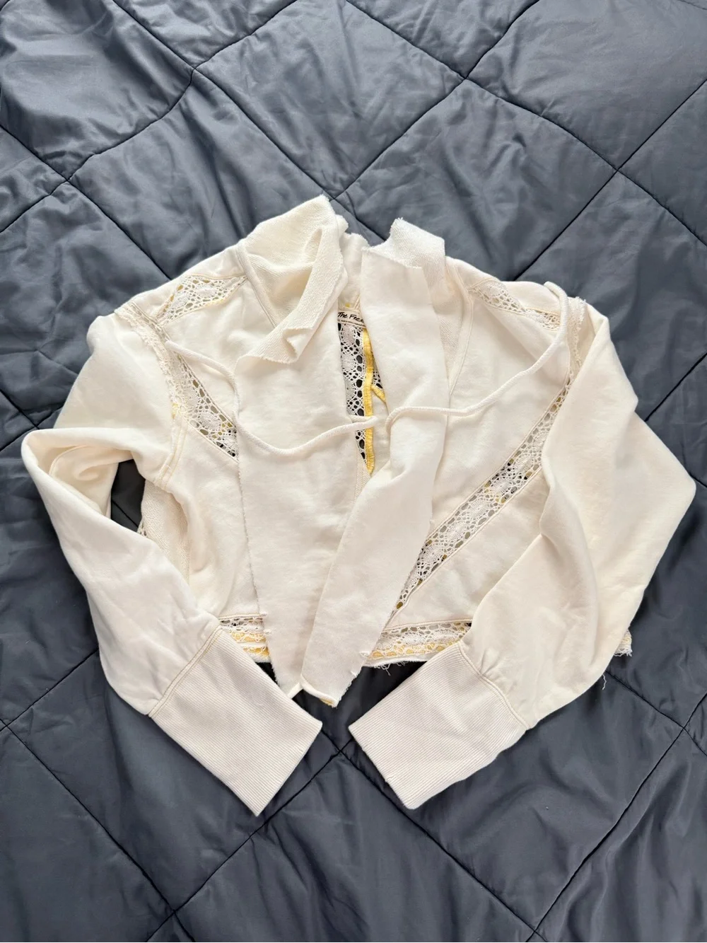 NWOT Free People White Draped Open-Front Cardigan